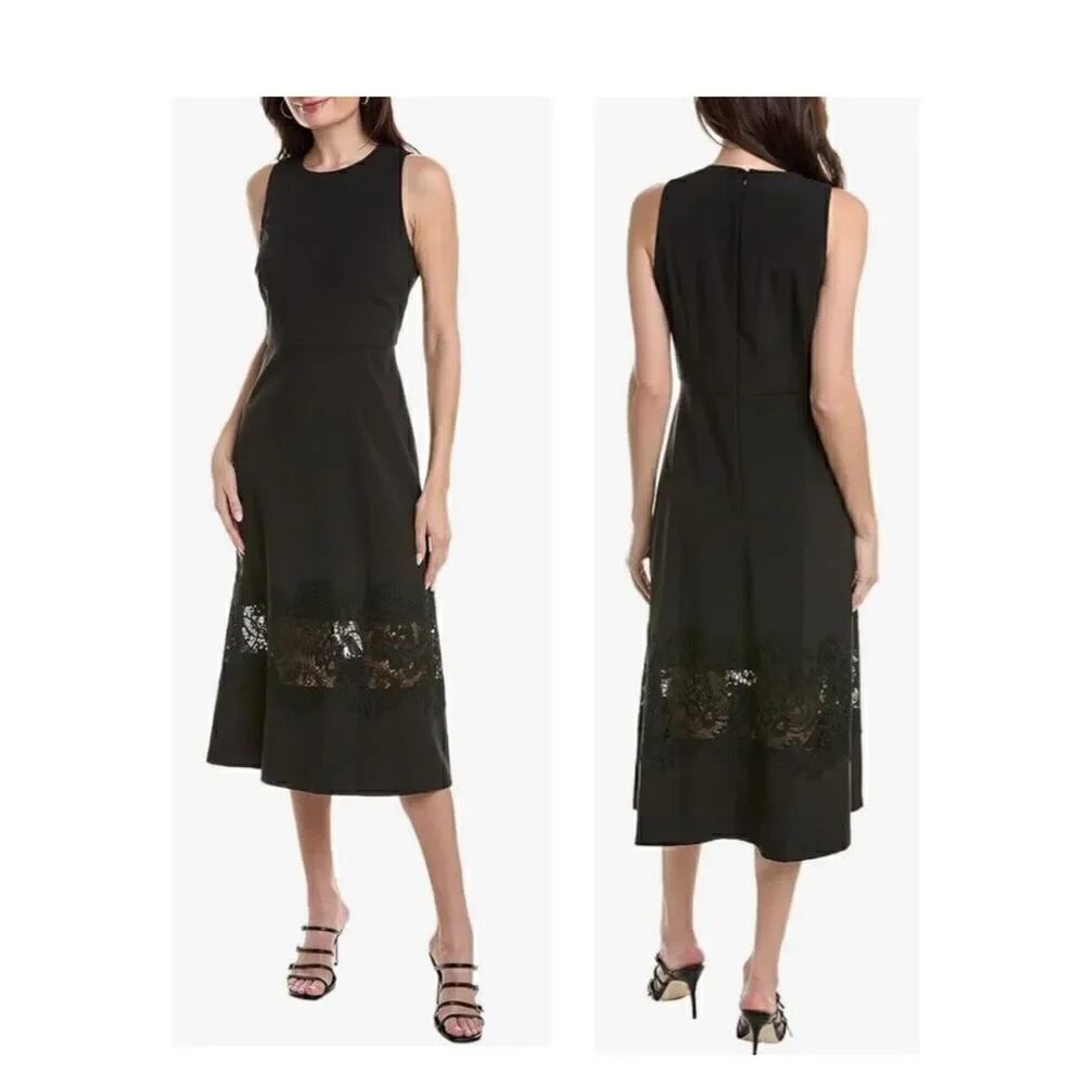 Anne Klein Women's Fit and Flare with Lace Detail